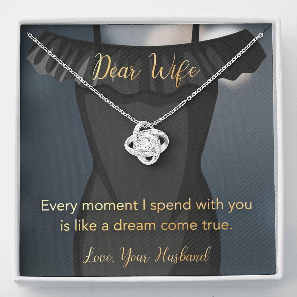 litzzy Dear Wife Every Moment Love Knot Necklace - Gifts For Wife Necklace Valentines Day Custom Made Romantic Gift For My Best Wife Ever  Standard Box  
