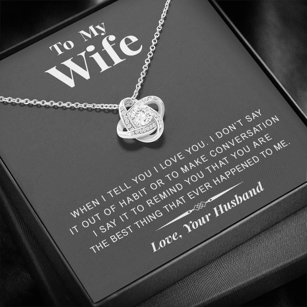litzzy To my Wife - The best thing - Gift For Valentine, Birthday, Anniversary - Necklace Gift For Her, Wife, Girlfriend, Anniversary, Wedding, Valentine, Birthday with Message Card Jewelry Standard Box  