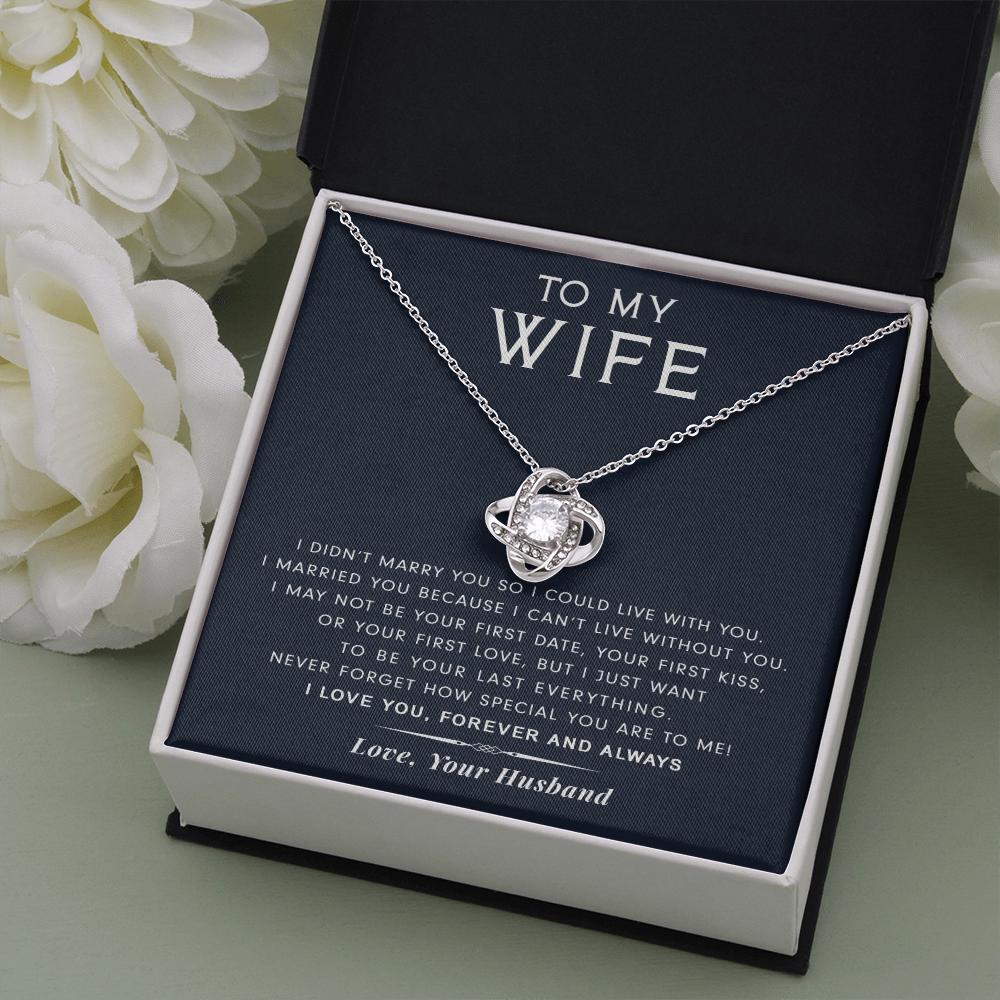 litzzy To My Wife - I Can’t Live Without You - How Special You Are To Me - Necklace Gift For Her, Wife, Girlfriend, Anniversary, Wedding, Valentine, Birthday with Message Card Jewelry Standard Box  