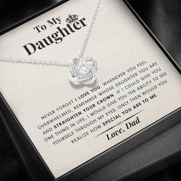 litzzy How Special You Are To Me, Litzzy To My Daughter Love Knot Necklace Jewelry Standard Box  