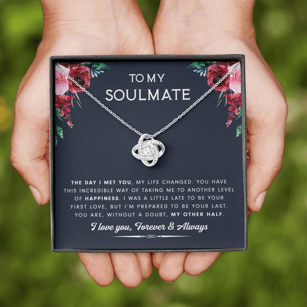 litzzy To My Soulmate - My Other Half - Gift For Valentine, Birthday, Anniversary - Necklace Gift For Her, Wife, Girlfriend, Anniversary, Wedding, Valentine, Birthday with Message Card Jewelry Standard Box  