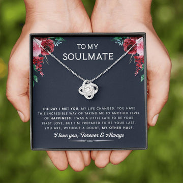 litzzy To My Soulmate - My Other Half - Gift For Valentine, Birthday, Anniversary - Necklace Gift For Her, Wife, Girlfriend, Anniversary, Wedding, Valentine, Birthday with Message Card Jewelry Standard Box  