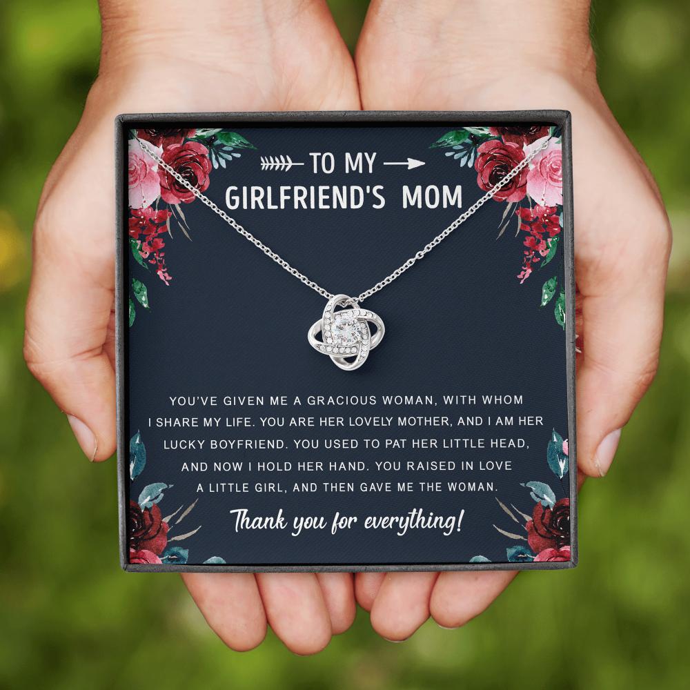 litzzy To My Girlfriend's Mom - Gift For Mother's Day, Birthday, Anniversary - Necklace Gift For Her, Wife, Girlfriend, Anniversary, Wedding, Valentine, Birthday with Message Card Jewelry Standard Box  