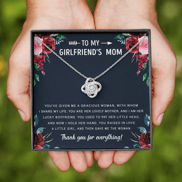litzzy To My Girlfriend's Mom - Gift For Mother's Day, Birthday, Anniversary - Necklace Gift For Her, Wife, Girlfriend, Anniversary, Wedding, Valentine, Birthday with Message Card Jewelry Standard Box  