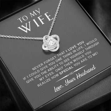 litzzy To My Wife - Never Forget That I Love You - Mother's Day, Anniversary, Birthday Gift - Necklace Gift For Her, Wife, Girlfriend, Anniversary, Wedding, Valentine, Birthday with Message Card Jewelry Standard Box  