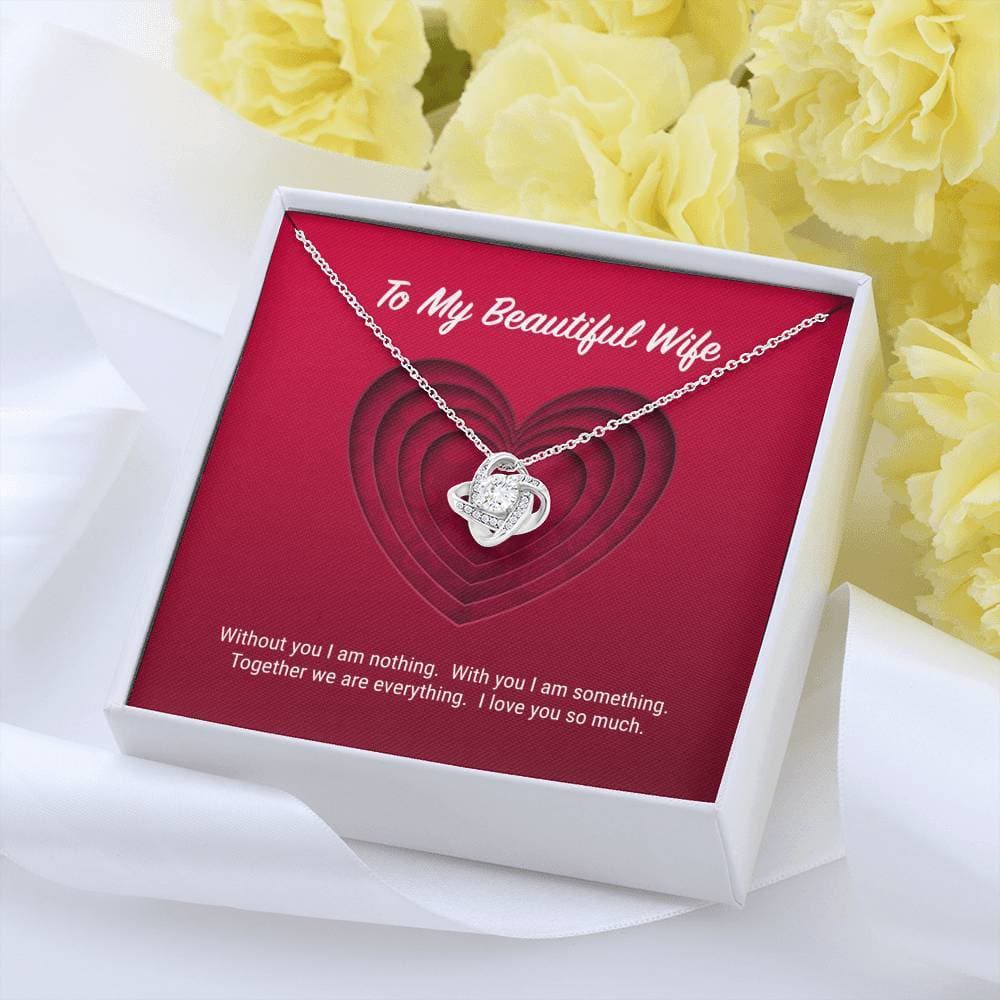 litzzy To My Beautiful Wife Love Knot Necklace - Gifts For Wife Necklace Valentines Day Custom Made Romantic Gift For My Best Wife Ever    