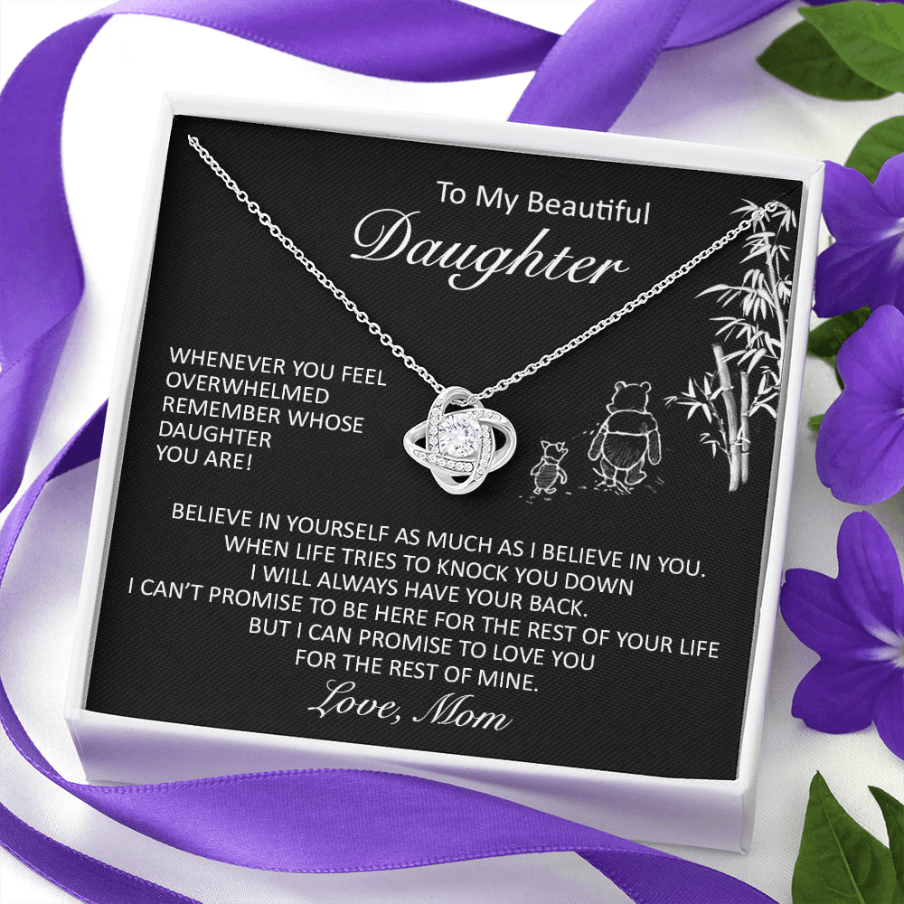 litzzy To My Beautiful Daughter - Believe In Yourself - Love Knot Necklace jewelry   