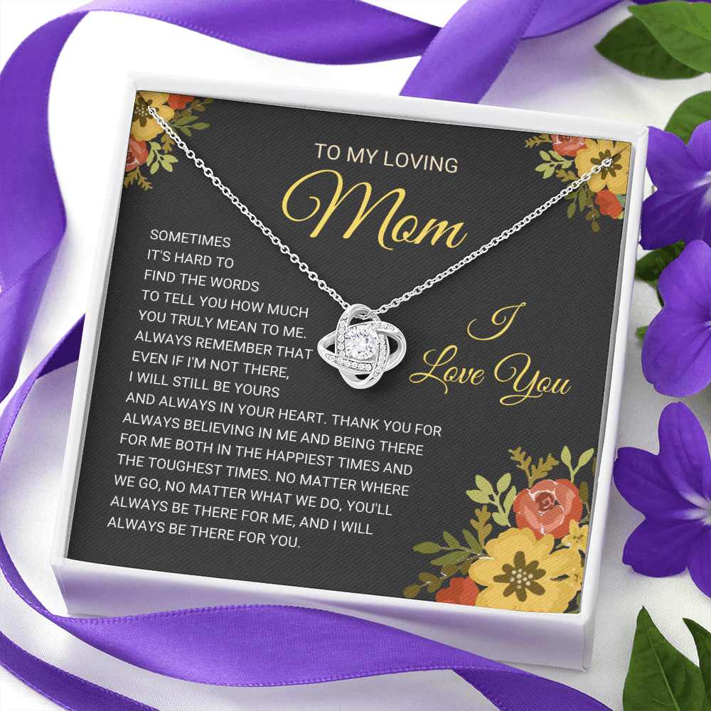 litzzy Mom - Love Knot Necklace Gift From Daughter - Litzzy Mother's Day Gifts Necklace Jewelry   
