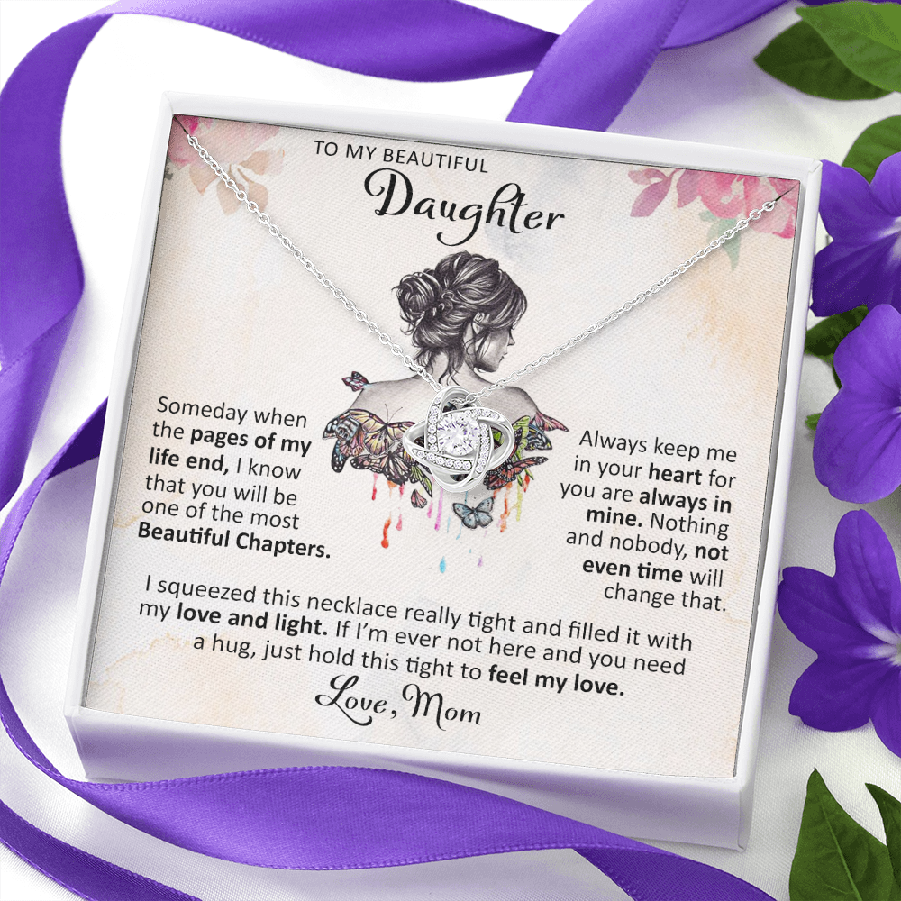 litzzy To My Beautiful Daughter - Someday When The Pages - Love Knot Necklace jewelry   