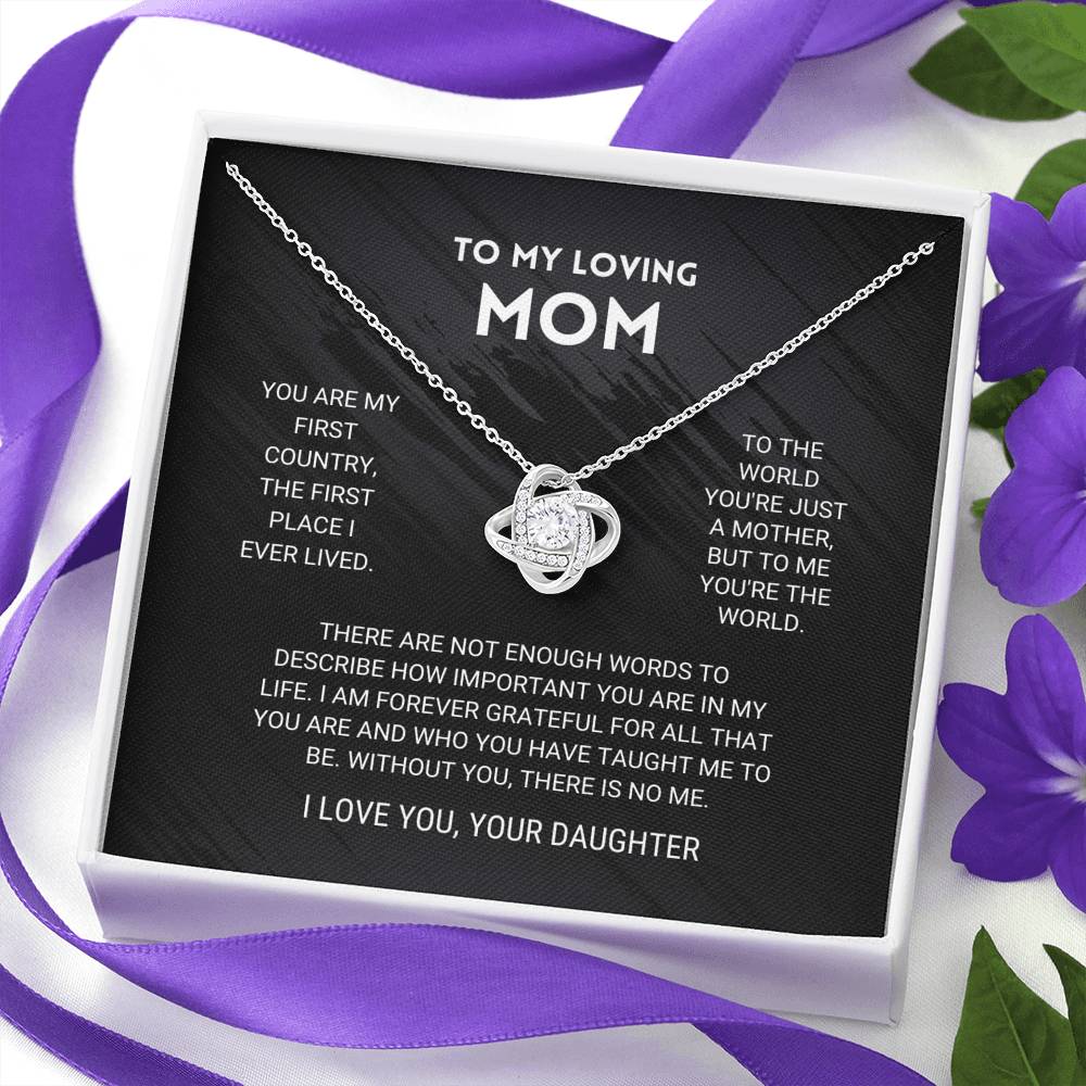 litzzy Mom - You're The World - Love Knot Necklace - Litzzy Mother's Day Gifts Necklace Jewelry   