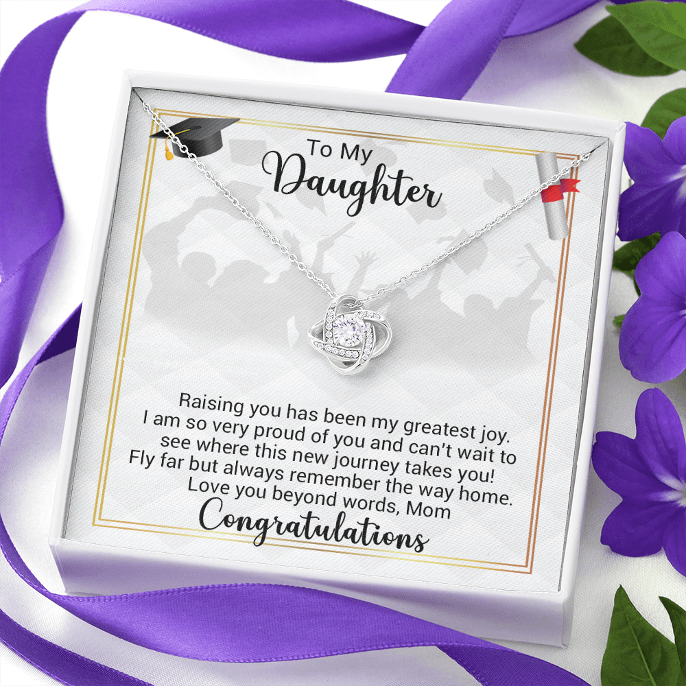 litzzy To My Daughter - Raising You Has Been My Greatest Joy - Love Knot Necklace jewelry   