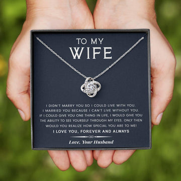 litzzy To My Wife - I Can’t Live Without You - Gift For Mother's Day, Birthday, Anniversary - Necklace Gift For Her, Wife, Girlfriend, Anniversary, Wedding, Valentine, Birthday with Message Card Jewelry   