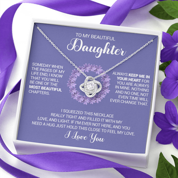 litzzy To My Beautiful Daughter - Always Keep Me In Your Heart - Love Knot Necklace jewelry   