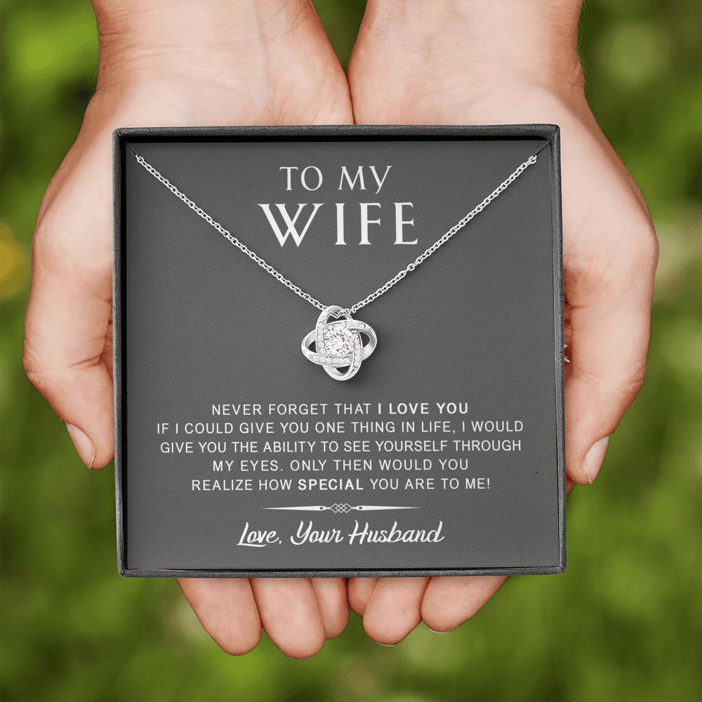 litzzy To My Wife - Never Forget That I Love You - Mother's Day, Anniversary, Birthday Gift - Necklace Gift For Her, Wife, Girlfriend, Anniversary, Wedding, Valentine, Birthday with Message Card Jewelry   