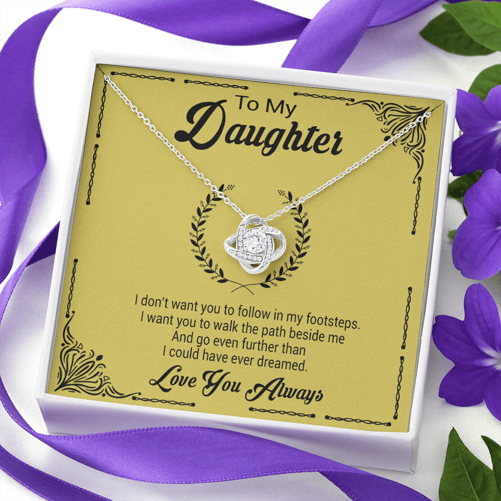 litzzy To My Daughter - I Want You To Walk The Path Beside Me - Love Knot Necklace jewelry   