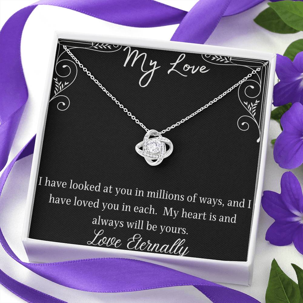 litzzy To My Girlfriend - My Love Knot Necklace - Gift for Girlfriend, Gift for Wife Jewelry   