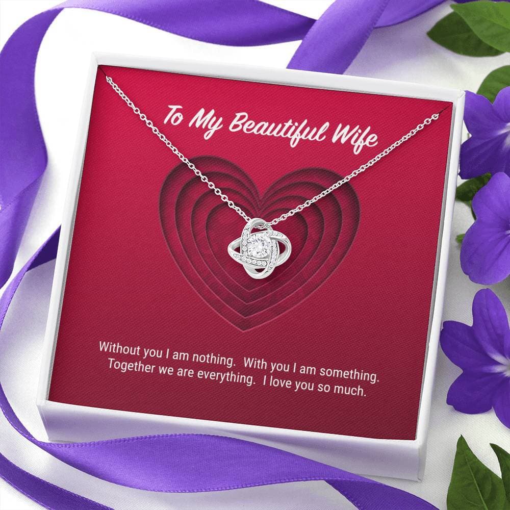 litzzy To My Beautiful Wife Love Knot Necklace - Gifts For Wife Necklace Valentines Day Custom Made Romantic Gift For My Best Wife Ever    
