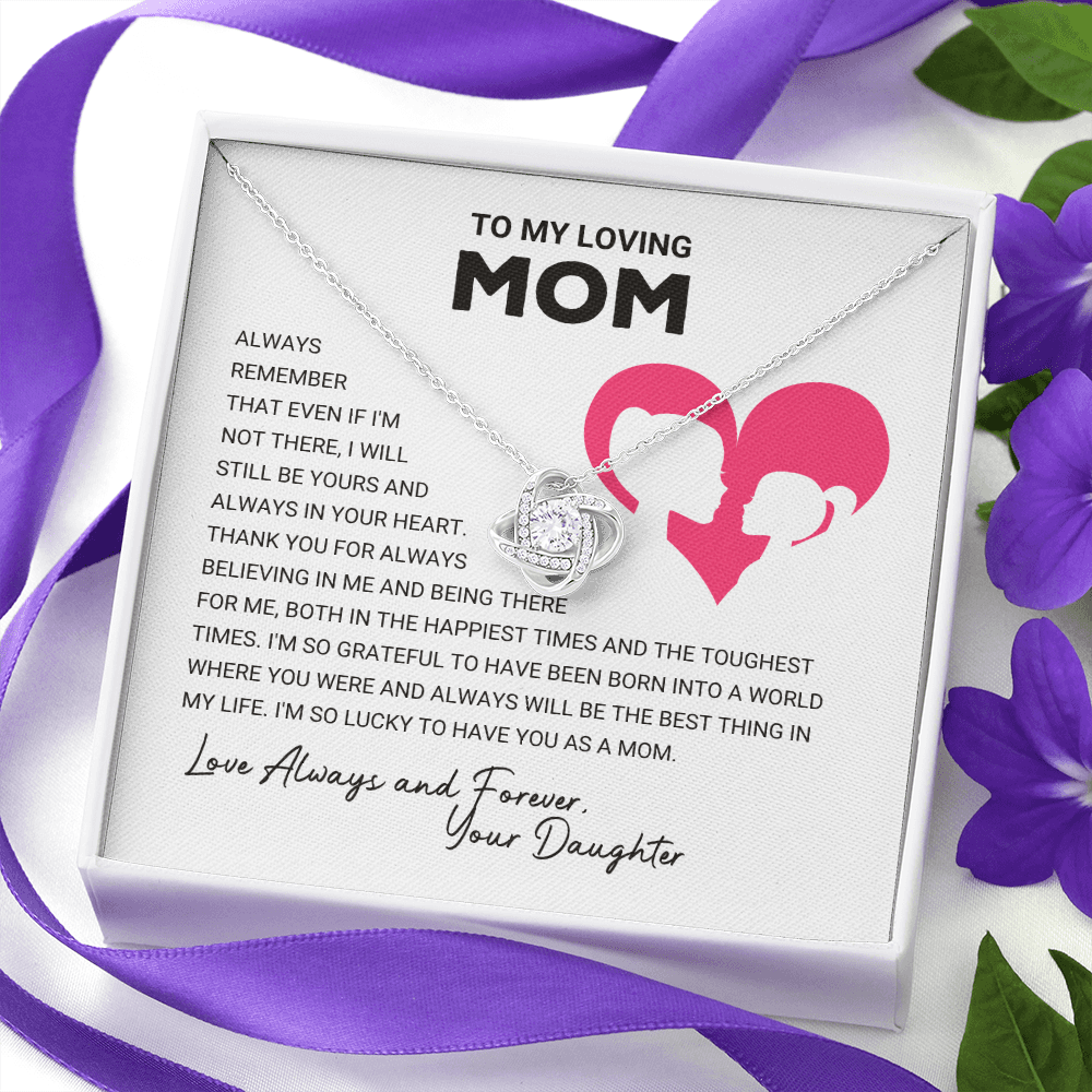 litzzy To My Loving Mom - Love Knot Gift From Daughter - Litzzy Mother's Day Gifts Necklace Jewelry   