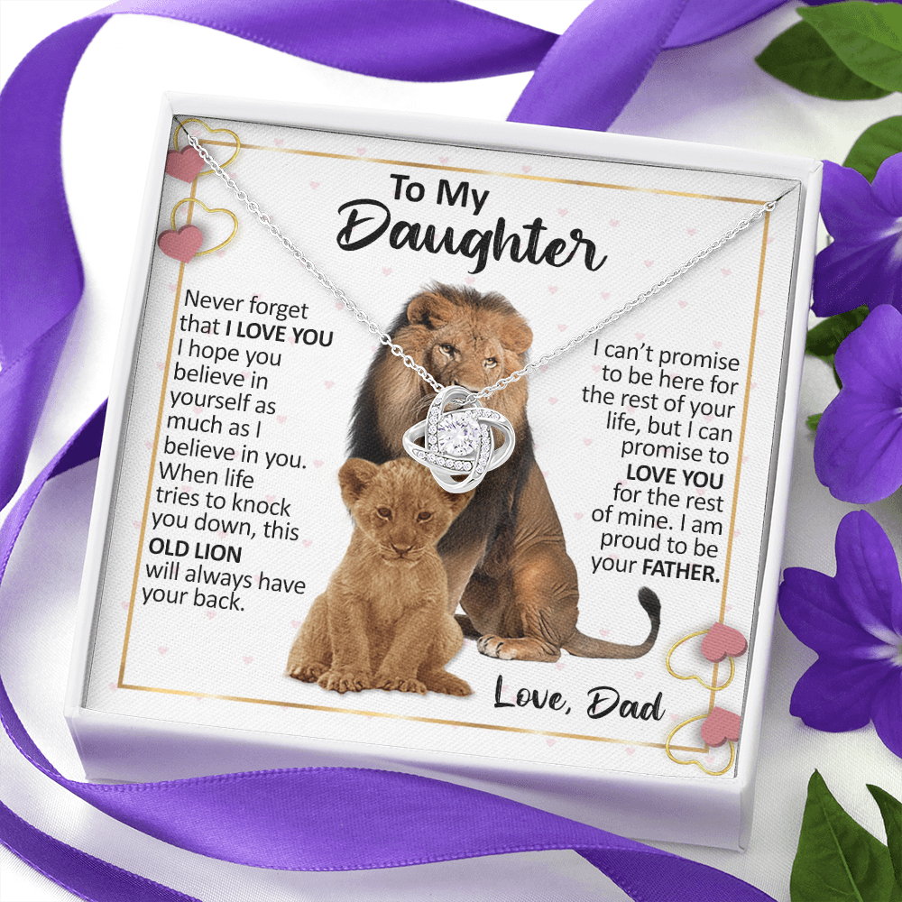 litzzy To My Daughter - Never Forget That I Love You - Love Knot Necklace jewelry   