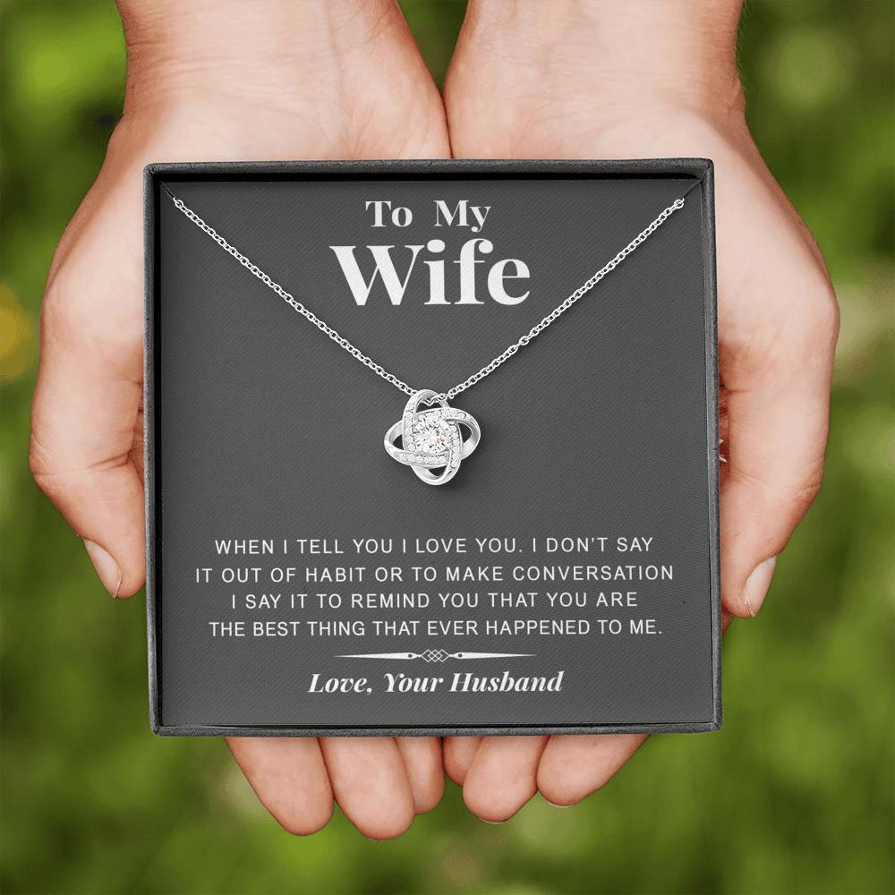 litzzy To my Wife - The best thing - Gift For Valentine, Birthday, Anniversary - Necklace Gift For Her, Wife, Girlfriend, Anniversary, Wedding, Valentine, Birthday with Message Card Jewelry   