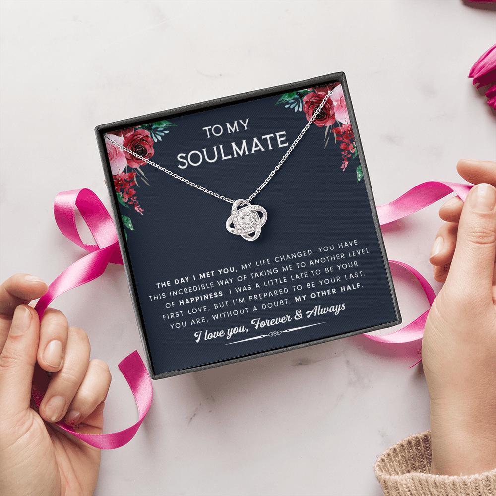 litzzy To My Soulmate - My Other Half - Gift For Valentine, Birthday, Anniversary - Necklace Gift For Her, Wife, Girlfriend, Anniversary, Wedding, Valentine, Birthday with Message Card Jewelry   