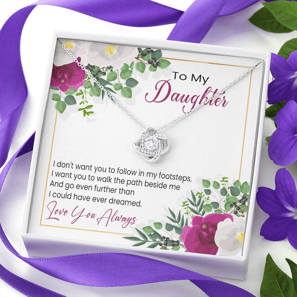 litzzy To My Daughter - I Want You To Walk The Path Beside Me - Love Knot Necklace jewelry   