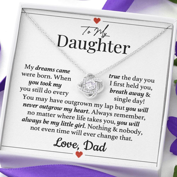 litzzy Always My Little Girl Daughter Necklace , Litzzy To My Daughter Love Knot Necklace Jewelry   