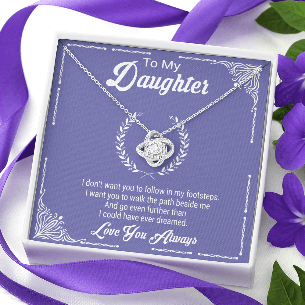litzzy To My Daughter - I Want You To Walk The Path Beside Me - Love Knot Necklace jewelry   