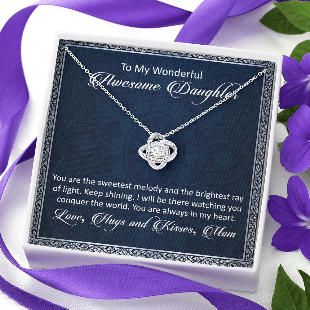 litzzy To My Awesome Daughter - You Are The Sweetest Melody - Love Knot Necklace jewelry   