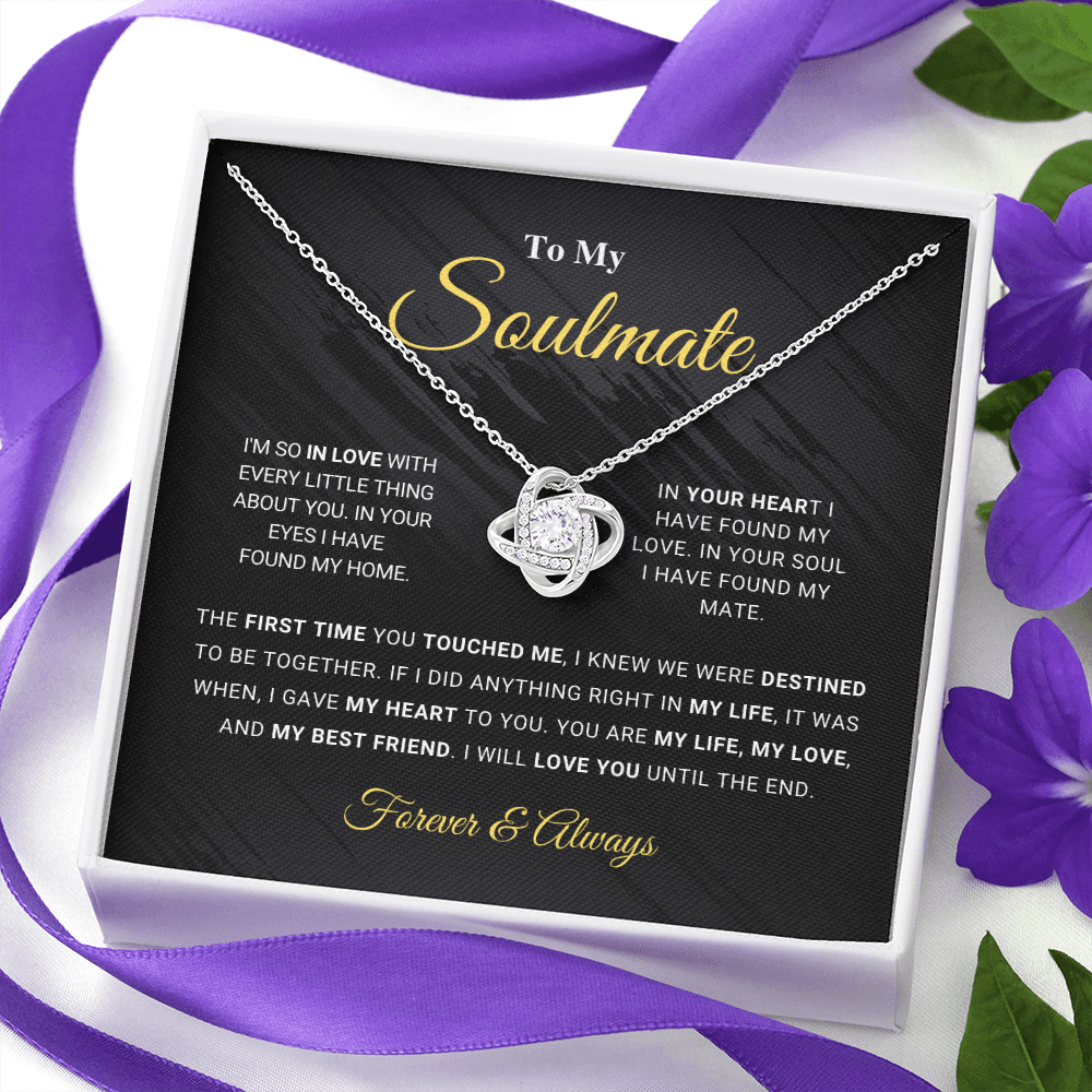 litzzy To My Soulmate - My Life - Love Knot Necklace - To My Soulmate - Gift For Soulmate Jewelry   