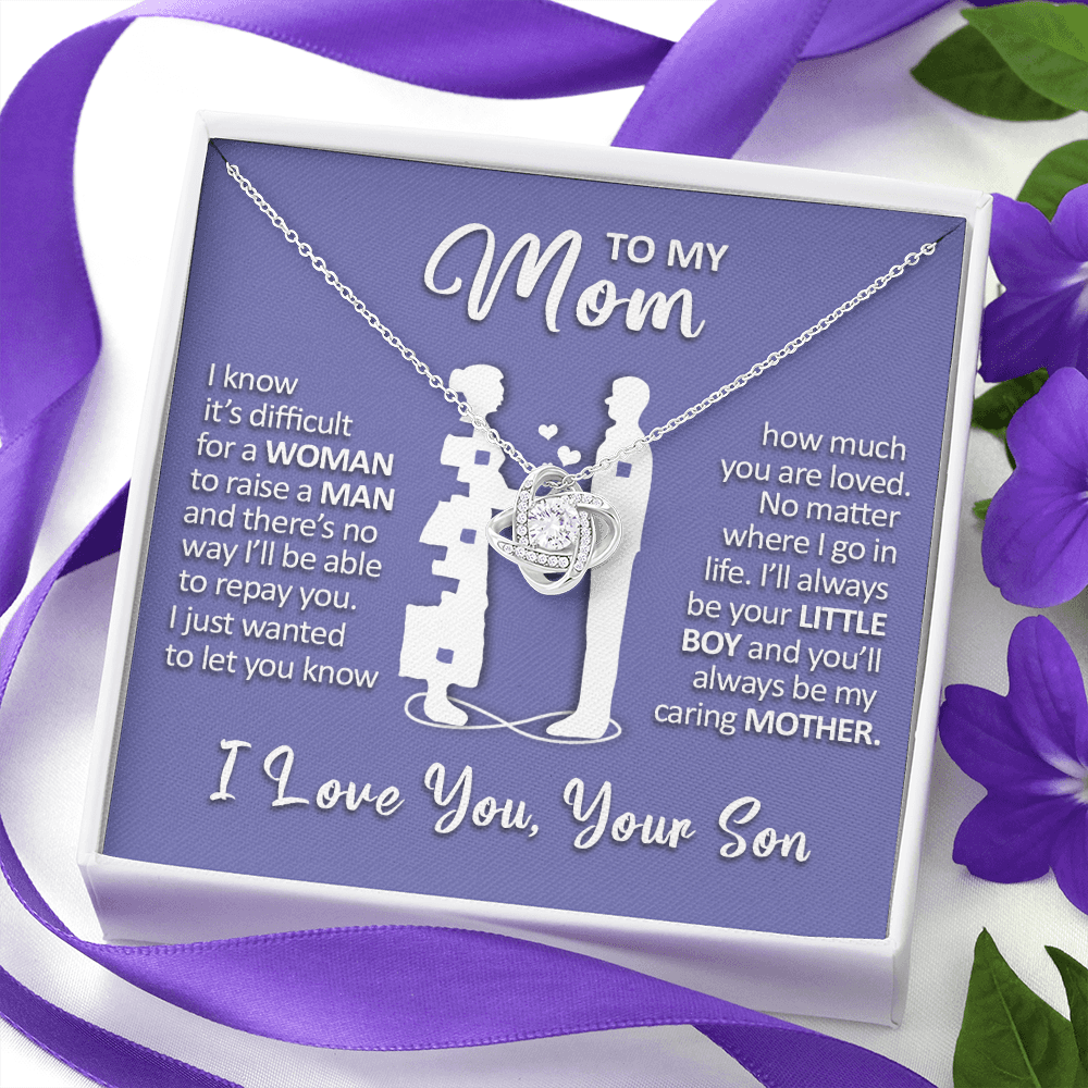 litzzy To My Mom - I'll Always Be Your Little Boy - Love Knot Necklace Jewelry   
