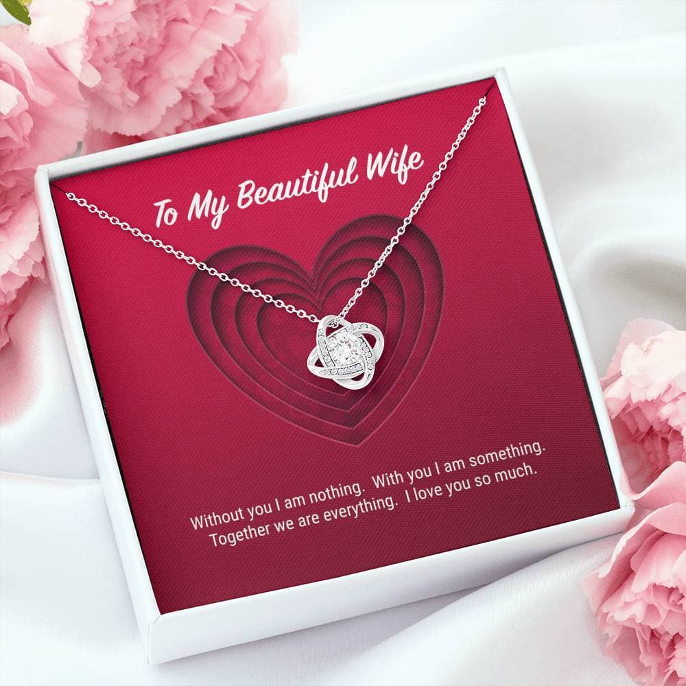 litzzy To My Beautiful Wife Love Knot Necklace - Gifts For Wife Necklace Valentines Day Custom Made Romantic Gift For My Best Wife Ever    