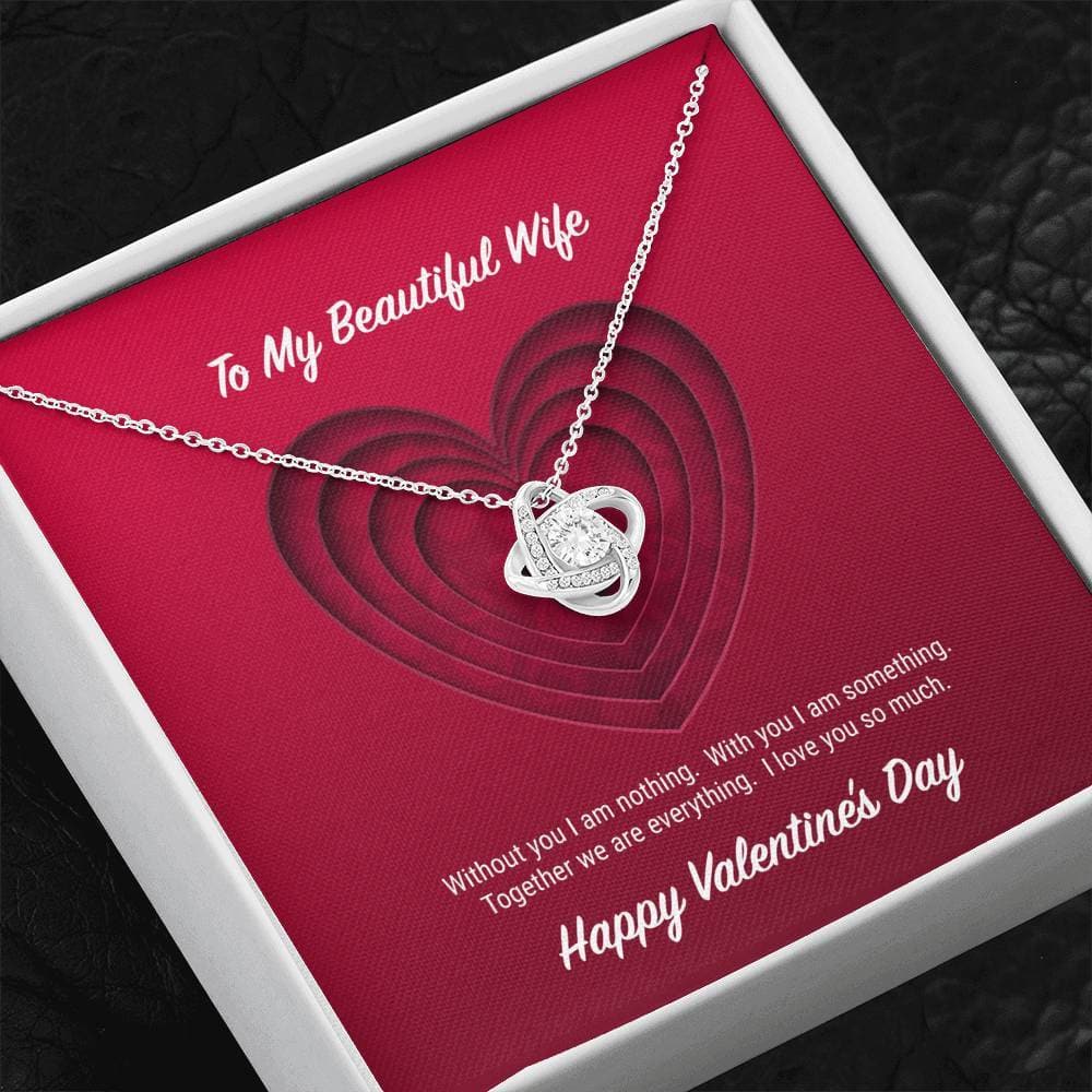 litzzy To My Beautiful Wife Valentine's Day Love Knot Necklace - Gifts For Wife Necklace Valentines Day Custom Made Romantic Gift For My Best Wife Ever    