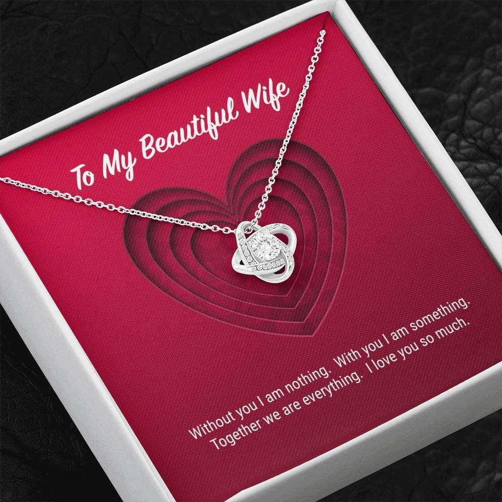 litzzy To My Beautiful Wife Love Knot Necklace - Gifts For Wife Necklace Valentines Day Custom Made Romantic Gift For My Best Wife Ever    