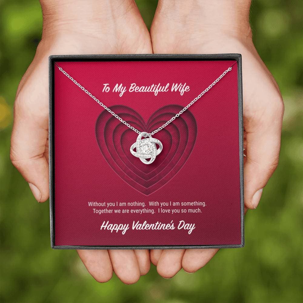 litzzy To My Beautiful Wife Valentine's Day Love Knot Necklace - Gifts For Wife Necklace Valentines Day Custom Made Romantic Gift For My Best Wife Ever    