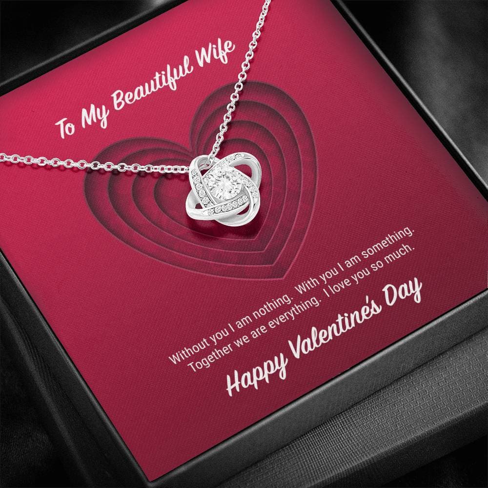 litzzy To My Beautiful Wife Valentine's Day Love Knot Necklace - Gifts For Wife Necklace Valentines Day Custom Made Romantic Gift For My Best Wife Ever    