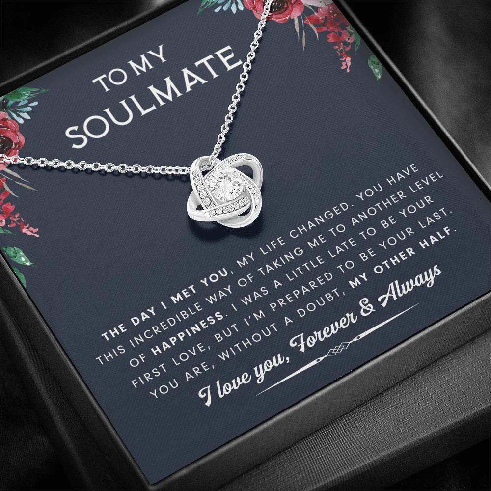 litzzy To My Soulmate - My Other Half - Gift For Valentine, Birthday, Anniversary - Necklace Gift For Her, Wife, Girlfriend, Anniversary, Wedding, Valentine, Birthday with Message Card Jewelry   