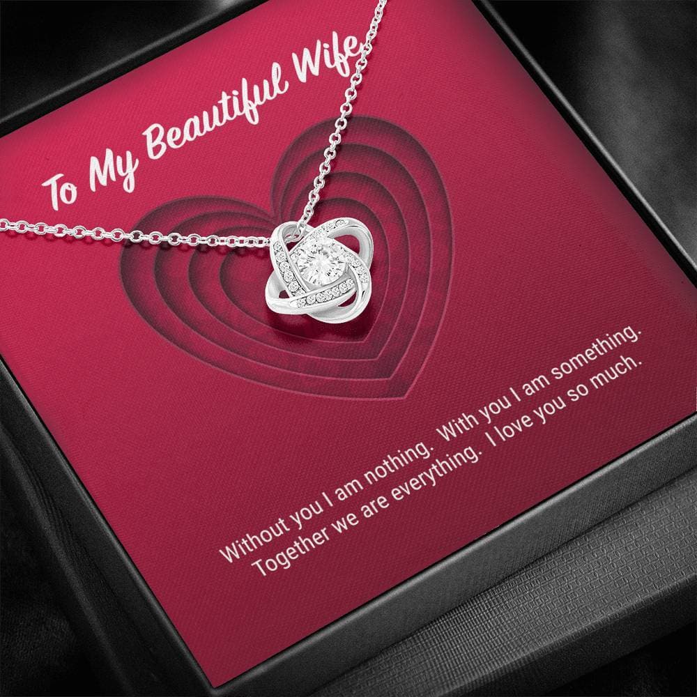 litzzy To My Beautiful Wife Love Knot Necklace - Gifts For Wife Necklace Valentines Day Custom Made Romantic Gift For My Best Wife Ever    