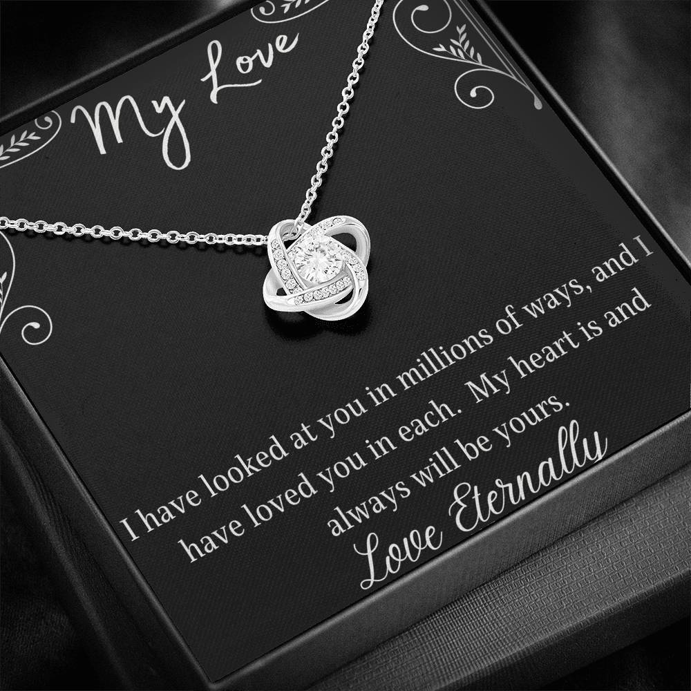 litzzy To My Girlfriend - My Love Knot Necklace - Gift for Girlfriend, Gift for Wife Jewelry   