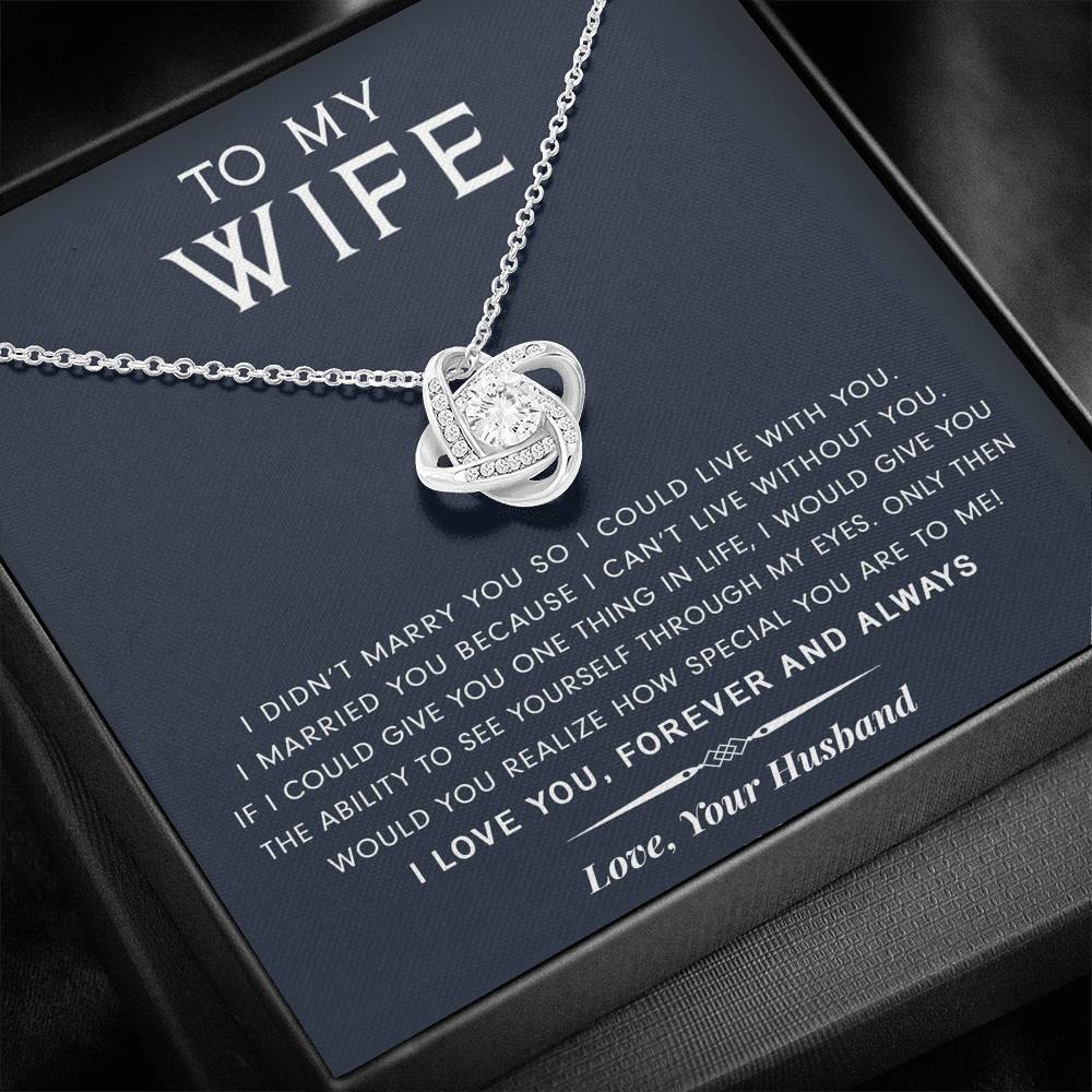 litzzy To My Wife - I Can’t Live Without You - Gift For Mother's Day, Birthday, Anniversary - Necklace Gift For Her, Wife, Girlfriend, Anniversary, Wedding, Valentine, Birthday with Message Card Jewelry Standard Box  