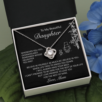 litzzy To My Beautiful Daughter - Believe In Yourself - Love Knot Necklace jewelry Standard Box  