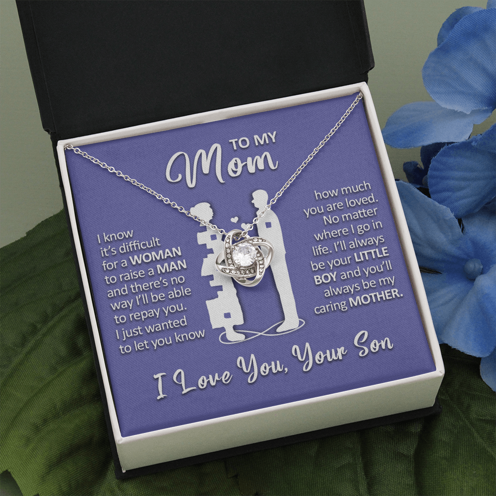 litzzy To My Mom - I'll Always Be Your Little Boy - Love Knot Necklace Jewelry   
