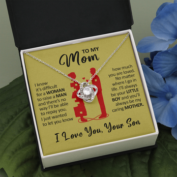 litzzy To My Mom - I'll Always Be Your Little Boy - Love Knot Necklace Jewelry   