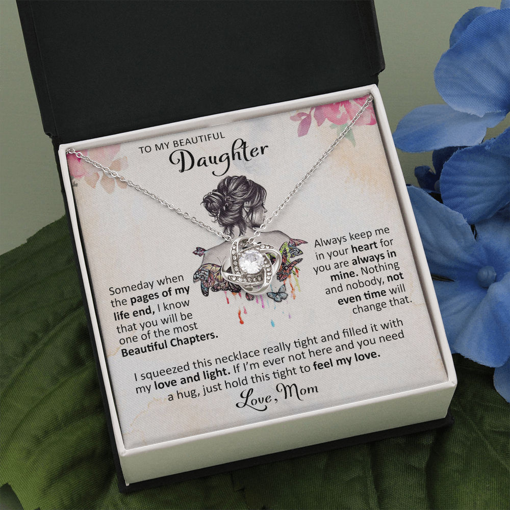 litzzy To My Beautiful Daughter - Someday When The Pages - Love Knot Necklace jewelry   
