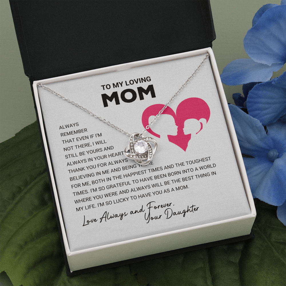 litzzy To My Loving Mom - Love Knot Gift From Daughter - Litzzy Mother's Day Gifts Necklace Jewelry   