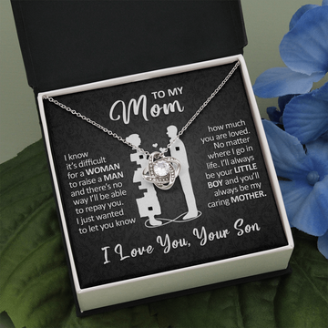litzzy To My Mom - I'll Always Be Your Little Boy - Love Knot Necklace Jewelry   