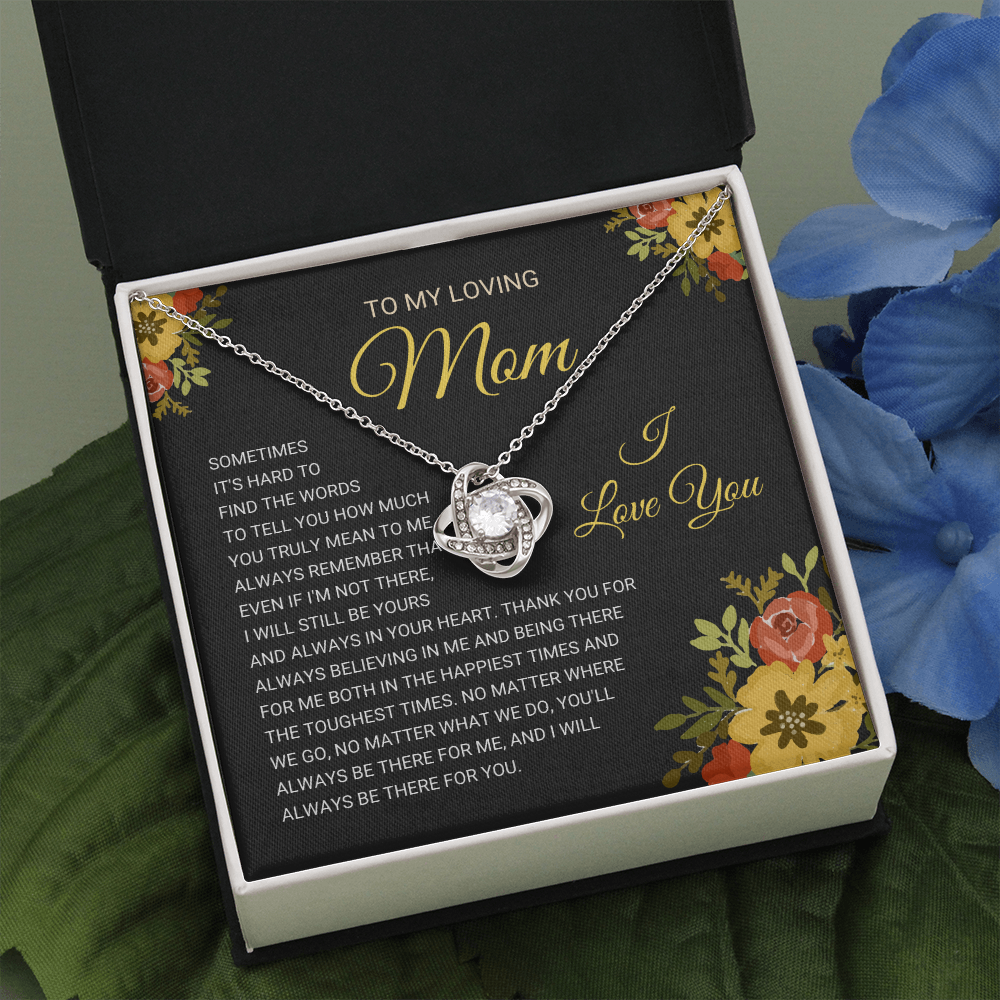 litzzy Mom - Love Knot Necklace Gift From Daughter - Litzzy Mother's Day Gifts Necklace Jewelry   