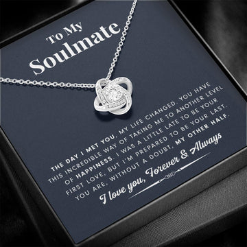 litzzy To My Soulmate - My Other Half - Gift For Valentine, Birthday, Anniversary - Necklace Gift For Her, Wife, Girlfriend, Anniversary, Wedding, Valentine, Birthday with Message Card Jewelry Two Toned Box  