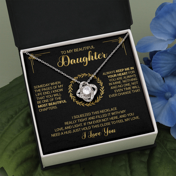litzzy To My Beautiful Daughter - Always Keep Me In Your Heart - Love Knot Necklace jewelry   