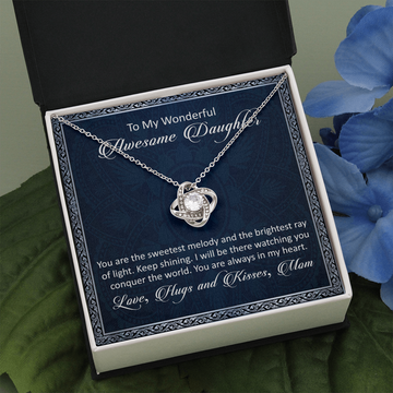 litzzy To My Awesome Daughter - You Are The Sweetest Melody - Love Knot Necklace jewelry Standard Box  